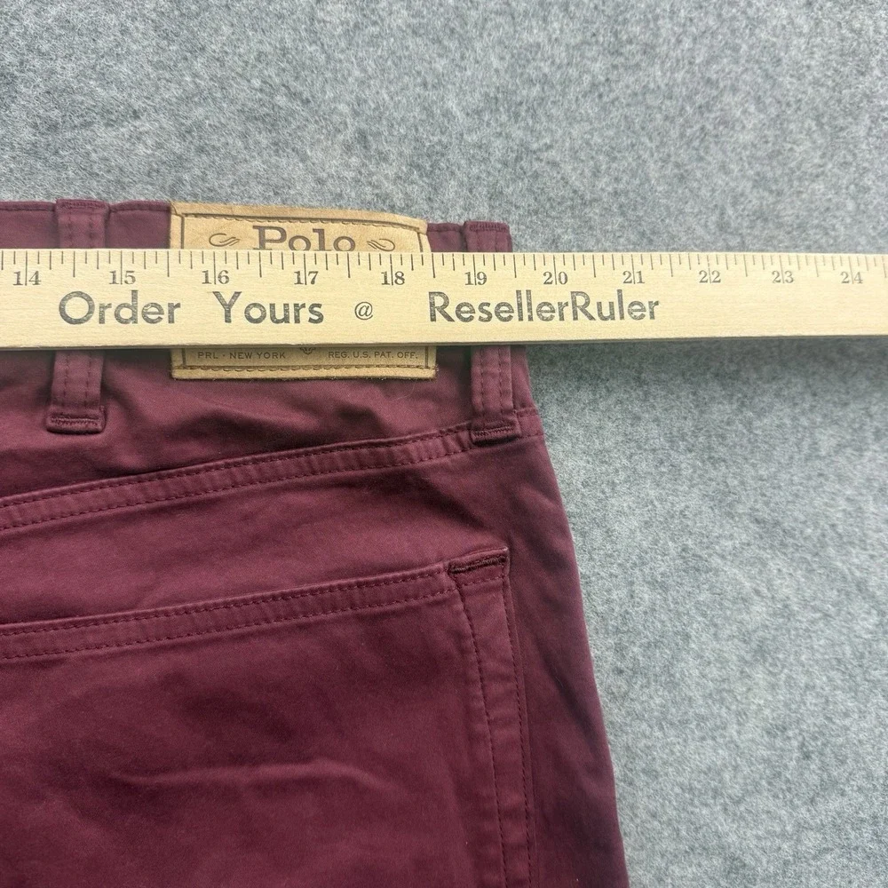 Polo Ralph Lauren Varick Slim Straight Pants Mens 38x32 Burgundy Red Chino